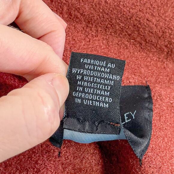 Cynthia Rowley Rust Burnt Orange Wool Blend Longline Duster Trench Vest M - Picture 10 of 10